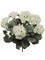 White 18" Deluxe UV Geranium Bush – 7 Bloom Heads – Realistic Outdoor Artificial Flower Bush